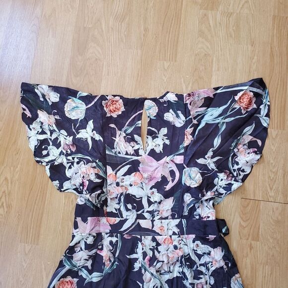 🔆 CITY CHIC 🔆 Floral Satin Cropped Jumpsuit - [size 18 in Black] - Picture 7 of 14